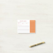 Modern minimalistisch receptenboek ontwerp post-it® notes (Op bureau)