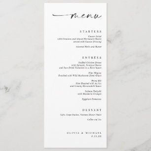 Modern Minimalistisch Rechts Uitgelijnd Trouwmenu Menu