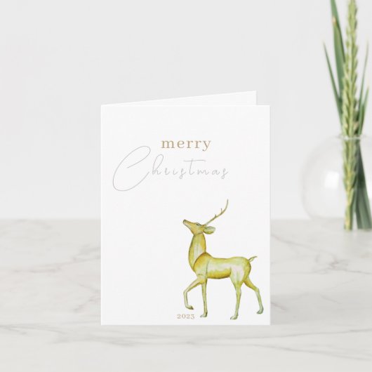 Modern Minimalistisch Rendier Bedrijfs Kerstmis Kaart (Voorkant)
