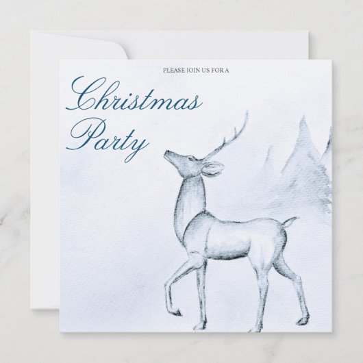 Modern minimalistisch rendier kerstfeestje kaart (Voorkant)