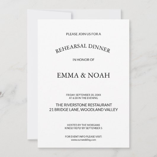 Modern minimalistisch repetitiediner kaart (Voorkant)