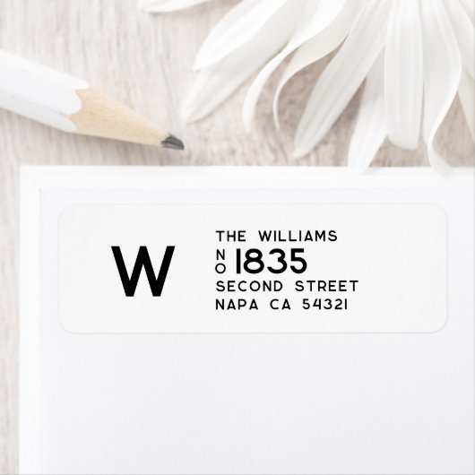 Modern Minimalistisch Retouradres Monogram Etiket (Insitu)