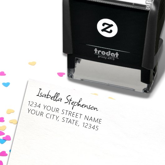 Modern minimalistisch retouradres zelfinktende stempel