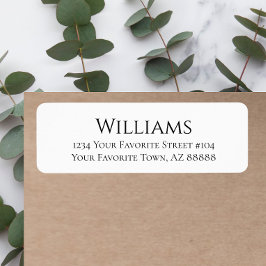 Modern minimalistisch retouradres zwart wit etiket