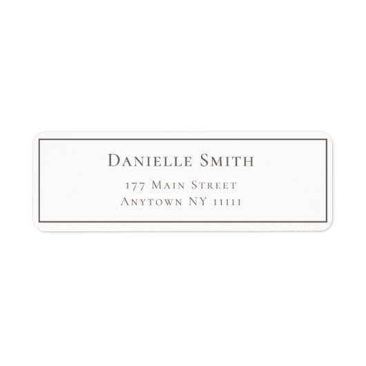 Modern minimalistisch retouradreslabel etiket (Voorkant)