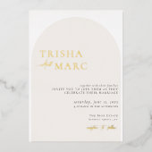 Modern minimalistisch roam bruiloft folie uitnodiging (Voorkant)