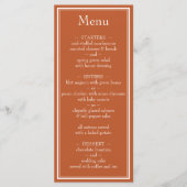 Modern minimalistisch rondtrekmenu Terracotta Menu (Voorkant)
