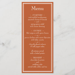 Modern minimalistisch rondtrekmenu Terracotta Menu