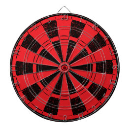Modern Minimalistisch Rood en Zwart Dartbord
