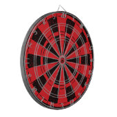 Modern Minimalistisch Rood en Zwart Dartbord (Voorkant Links)