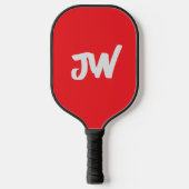 MODERN MINIMALISTISCH ROOD MONOGRAM PICKLEBALL PADDLE (Voorkant)