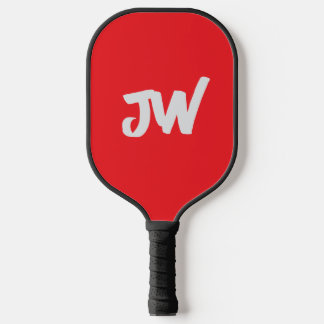 MODERN MINIMALISTISCH ROOD MONOGRAM PICKLEBALL PADDLE