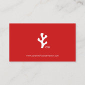 Modern minimalistisch rood wit koraalrif duiken visitekaartje (Achterkant)