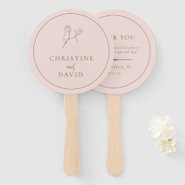 Modern minimalistisch Roos Boho Flower Wedding Handwaaier