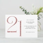 Modern Minimalistisch Roos Gold 21st Birthday Kaart (Staand voorkant)