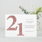 Modern Minimalistisch Roos Gold 21st Birthday Kaart (Staand voorkant)