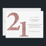 Modern Minimalistisch Roos Gold 21st Birthday Kaart<br><div class="desc">Moderne minimalistische 21ste verjaardagsuitnodiging met eenvoudig design met een stijlvol design en elegant script.</div>