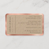 Modern minimalistisch Roos Gold Border Kraft papie Visitekaartje (Achterkant)