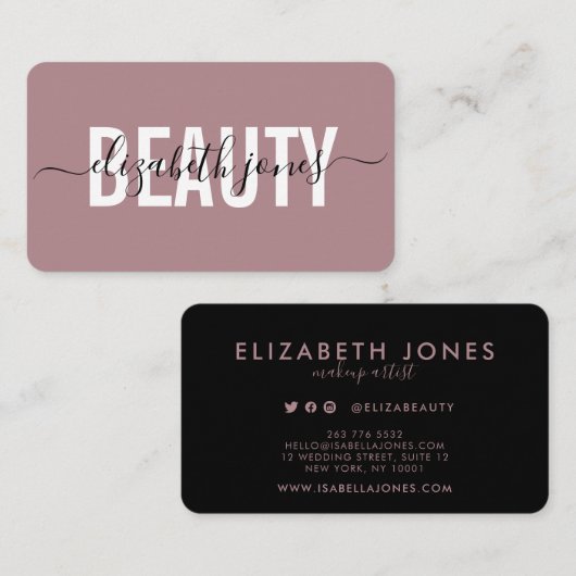 Modern minimalistisch Roos Gold Visitekaartje (Voorkant / Achterkant)