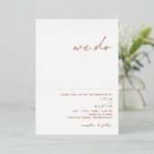 Modern minimalistisch | Roos Gold We wedden echt Folie Uitnodiging (Staand Voorkant)