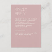 Modern minimalistisch Roos huwelijk RSVP Kaartje (Voorkant)