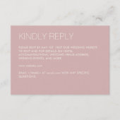 Modern minimalistisch Roos huwelijk RSVP Kaartje (Voorkant)