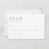 Modern minimalistisch Roos huwelijk RSVP Kaartje (Voorkant)