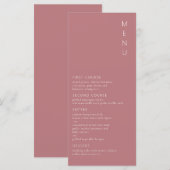 Modern minimalistisch Roos Menu (Voorkant / Achterkant)