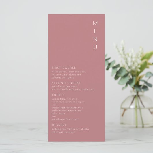 Modern minimalistisch Roos Menu (Staand voorkant)