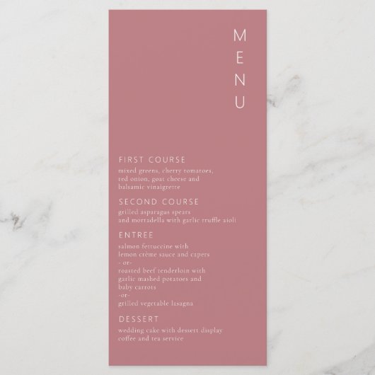 Modern minimalistisch Roos Menu (Voorkant)
