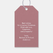 Modern minimalistisch Roos roze kerst Cadeaulabel (Achterkant)