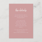 Modern minimalistisch Roos van het Manuscript Dust Informatiekaartje (Voorkant)