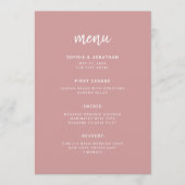 Modern minimalistisch Roos van het Manuscript Dust Menu (Voorkant)