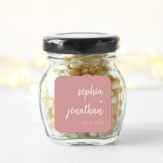 Modern minimalistisch Roos van het Manuscript Dust Vierkante Sticker