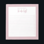 Modern minimalistisch Roos voor een mosterd Notitieblok<br><div class="desc">Modern minimalistisch Roos om een lijst met Notitieblokken te maken. Creëer uw eigen persoonlijke checklist voor dagelijkse taken.</div>