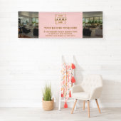 Modern Minimalistisch Roze Aangepast Zakelijk Logo Spandoek (Insitu)