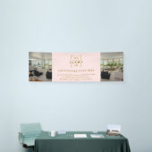 Modern Minimalistisch Roze Aangepast Zakelijk Logo Spandoek (Beurs)