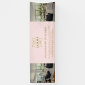 Modern Minimalistisch Roze Aangepast Zakelijk Logo Spandoek (Verticaal)