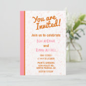 Modern minimalistisch roze en Oranje Kaart (Staand voorkant)