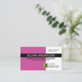 Modern minimalistisch roze en zwart Visitekaartje (Staand voorkant)