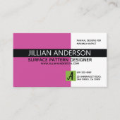 Modern minimalistisch roze en zwart Visitekaartje (Voorkant)