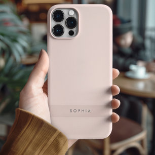 Modern minimalistisch roze gepersonaliseerd iPhone 16 pro max hoesje