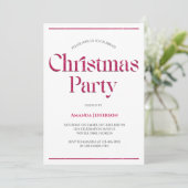 Modern minimalistisch roze glitter kerstfeest kaart (Staand voorkant)