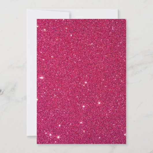 Modern minimalistisch roze glitter kerstfeest kaart (Achterkant)