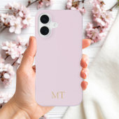 Modern minimalistisch roze gouden Initiaal monogra iPhone 16 Hoesje