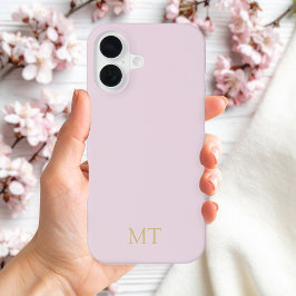Modern minimalistisch roze gouden Initiaal monogra iPhone 16 Hoesje