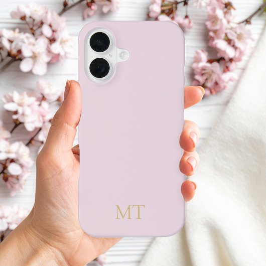 Modern minimalistisch roze gouden Initiaal monogra iPhone 16 Hoesje