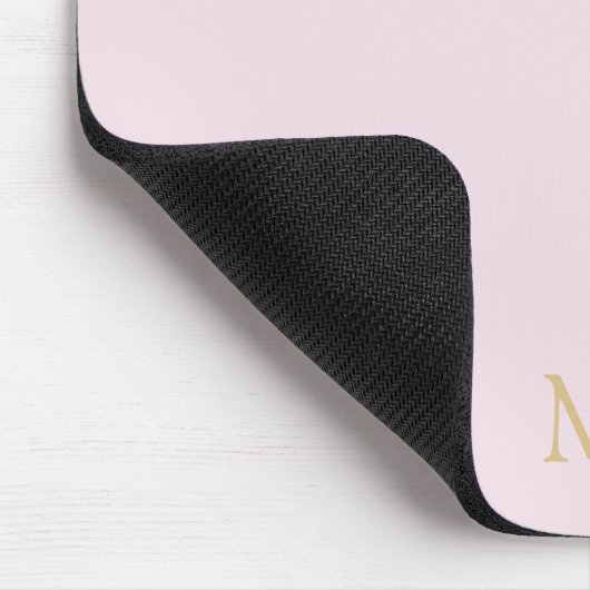 Modern minimalistisch roze gouden Initiaal monogra Muismat (Hoek)
