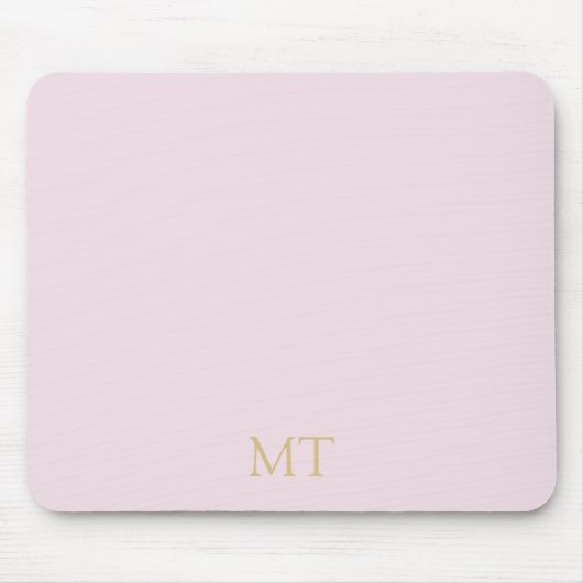 Modern minimalistisch roze gouden Initiaal monogra Muismat (Voorkant)