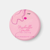 Modern minimalistisch roze haar styling golvend ka magneet (Voorkant)